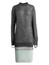 Coperni Ribbed Midi Dress In Gray