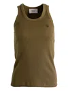 Coperni Ribbed Scoop-neck Tank Top In Green