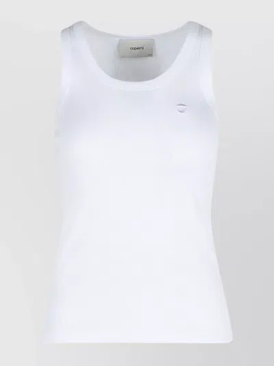 Coperni Ribbed Sleeveless Cotton Tank Top In White