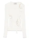 Coperni Ribbon-detail Long-sleeve Jumper In White