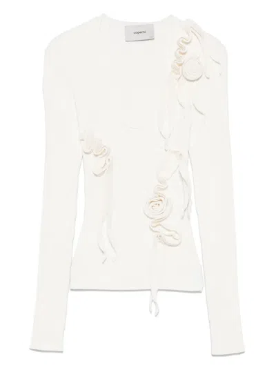 Coperni Ribbon-detail Long-sleeve Jumper In White