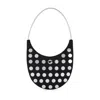 Coperni Ring Swipe Bag In Black Embroidery In Black