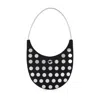 Coperni Ring Swipe Bag In Black Embroidery In Black