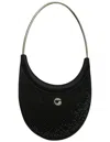 Coperni Black Stretch Cotton Blend Ring Swipe Shoulder Bag In Black