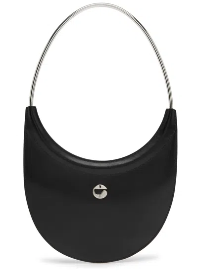 Coperni Ring Swipe Leather Top Handle Bag In Black