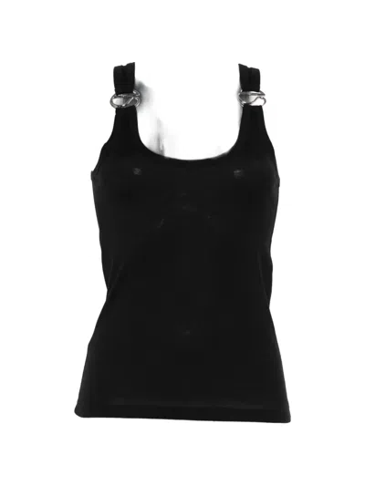 Coperni Ring-detail Ribbed Top In Black