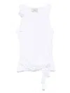 Coperni Distressed Rose Rib Tank Top In White