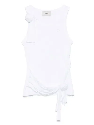 COPERNI ROSE-APPLIQUÉ DISTRESSED-EFFECT TANK TOP