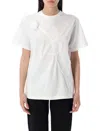 Coperni Floral Embellished Round Neck T-shirt In White
