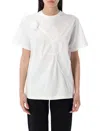 Coperni Floral Embellished Round Neck T-shirt In White