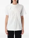Coperni Floral Embellished Round Neck T-shirt In White