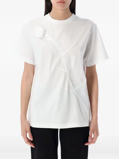Coperni Rose Boxy T-shirt In White