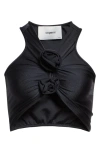 Coperni Flower-motif Stretch-jersey Top In Nero
