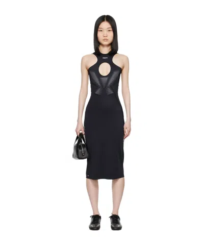 Coperni Round Collar Sleeveless Dress In Black