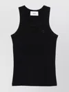 Coperni Round Neck Sleeveless Top With Ribbed Texture In Black