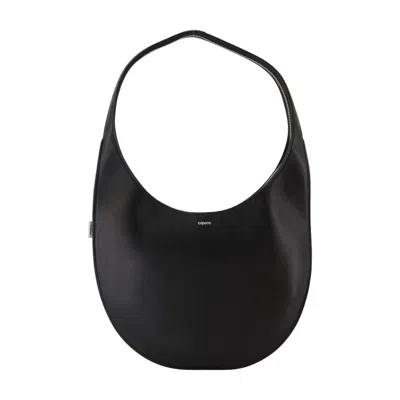 Coperni Rounded Medium Shoulder Bag In Smooth Calfskin Leather In Black