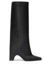 Coperni Knee Length Pointed Toe Rubber Boot In Black