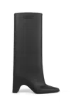 Coperni Knee Length Pointed Toe Rubber Boot In Black