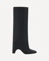 Coperni Knee Length Pointed Toe Rubber Boot In Black
