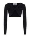 Coperni Ruched Cropped Top In Black