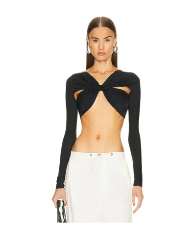 Coperni Ruched Cut-out Top In Black