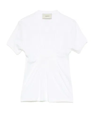 Coperni Ruched Cut-out T-shirt In White