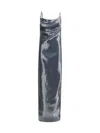 Coperni Ruched Sequin-embellished Gown In Silver