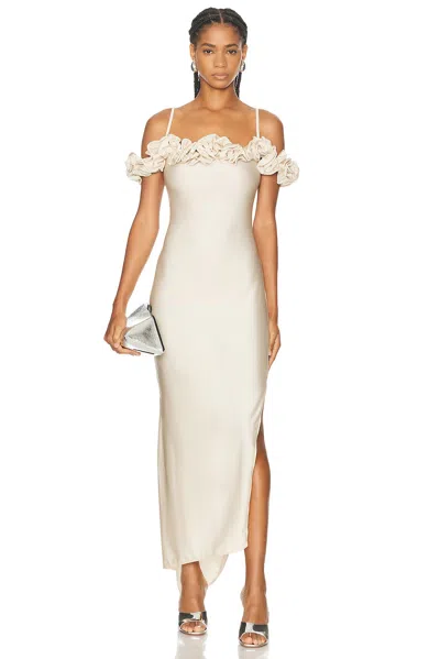 Coperni Ruffle Dress In White Avorio Wht