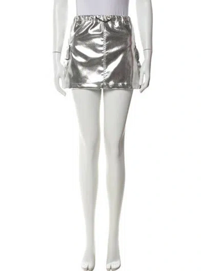 Pre-owned Coperni Ruffle Embellishment Mini Skirt In Gray