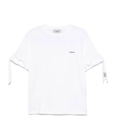 COPERNI LOGO-PRINT RUFFLE-TRIM T-SHIRT