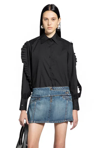 Coperni Ruffle Shirt In Black