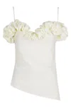 Coperni Sleeves Off-the-shoulder Ruffled Top In White Avorio Wht