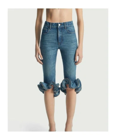 Coperni Ruffled Jeans In Blue