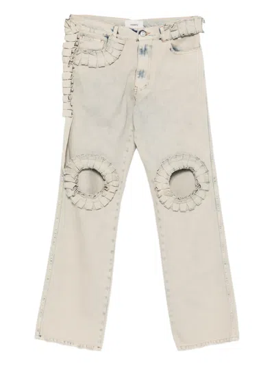 Coperni Ruffled Jeans In Multi