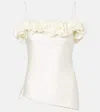 Coperni Ruffled Off-shoulder Top In White