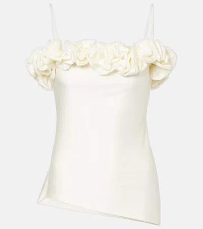 Coperni Ruffled Off-shoulder Top In White