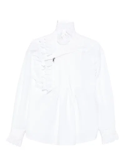 Coperni Ruffled Pleated Shirt In White