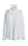 Coperni Ruffled Pleated Shirt In White