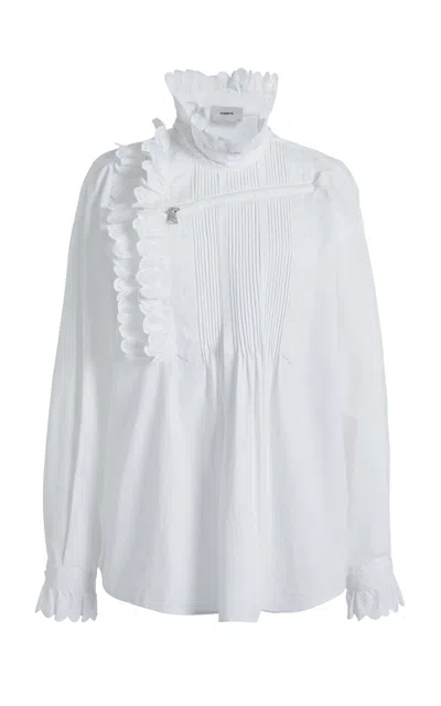 Coperni Ruffled Pleated Shirt In White