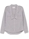 Coperni Saharan Stud Plaid Cotton Button-up Shirt In White