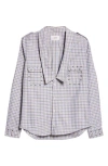 Coperni Saharan Stud Plaid Cotton Button-up Shirt In Green-white Check