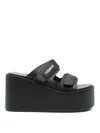 Coperni Black Wedges With Logo Patch On The Front And Touch-strap Closure In Negro