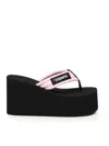 Coperni Quilted Strap Platform Wedge Sandal In Black