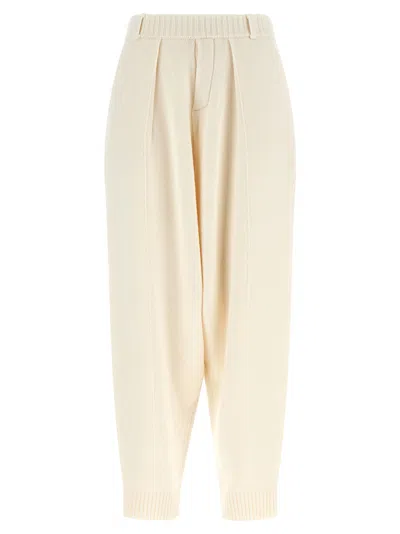 Coperni Sarouel Ribbed-knit Trousers In Neutral