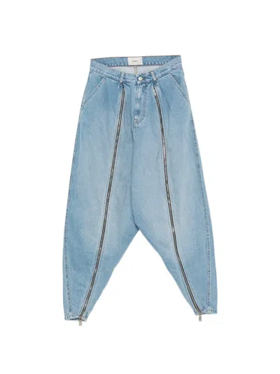 Coperni Sarouel Zip-detail Jeans In Blue