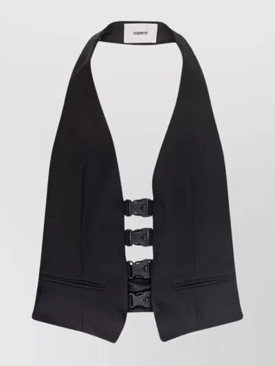 Coperni Satin Halterneck Waistcoat Buckle Design