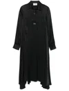 Coperni Shredded Shirt Dress In Black