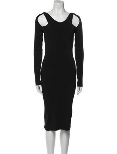 Pre-owned Coperni Scoop Neck Knee-length Dress In Black