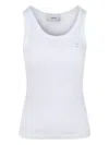 Coperni Ribbed Sleeveless Cotton Tank Top In White