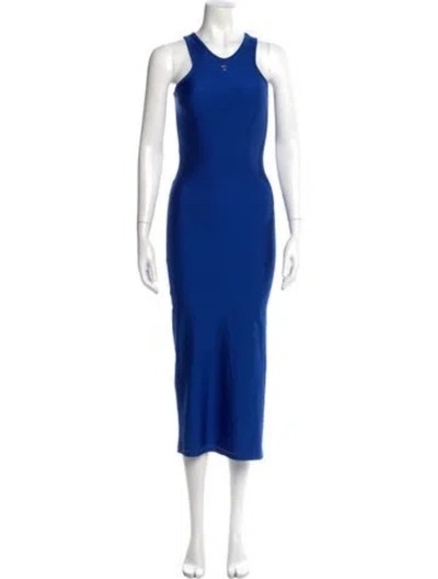 Pre-owned Coperni Scoop Neck Long Dress In Blue